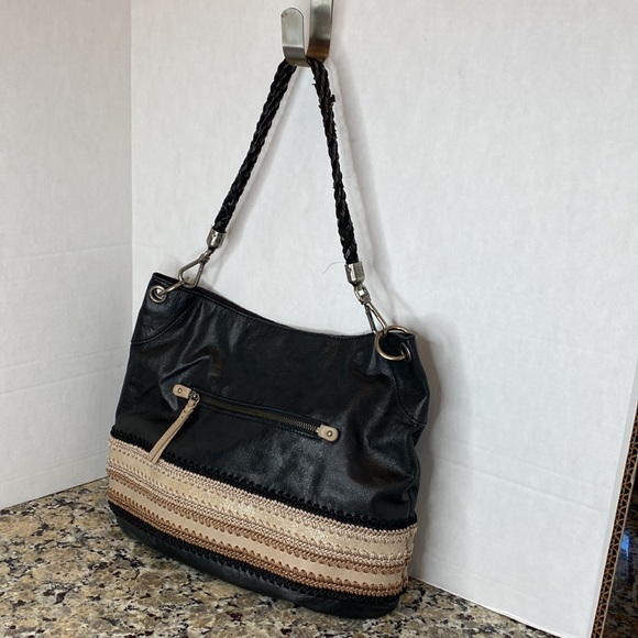 The Sak Indio Demi Shoulder Bag, Black/Shiitake Crochet, One Size - Picture 3 of 12